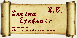 Marina Bjeković vizit kartica